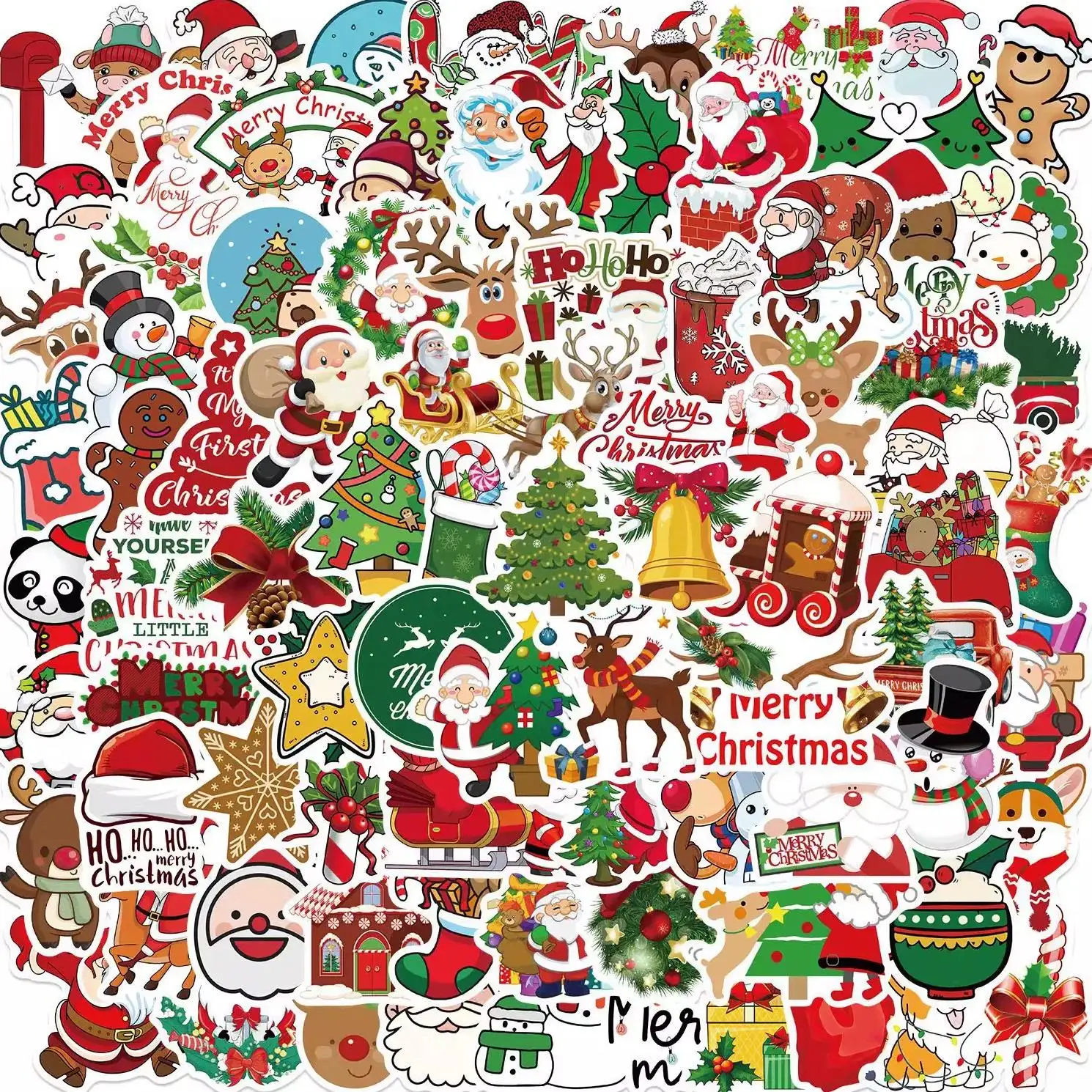 50PCS Christmas Ball Stickers Exquisite Handheld Account Materials Phone Cases Laptop Suitcases Water Cups Waterproof Stickers