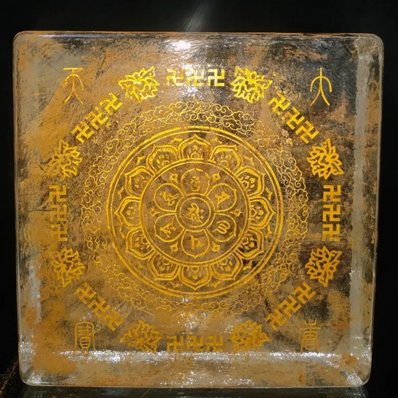 

Antique Chinese Buddhist Underground Palace Crystal Bricks Home Temple Worship Decorations Buddhist Supplies