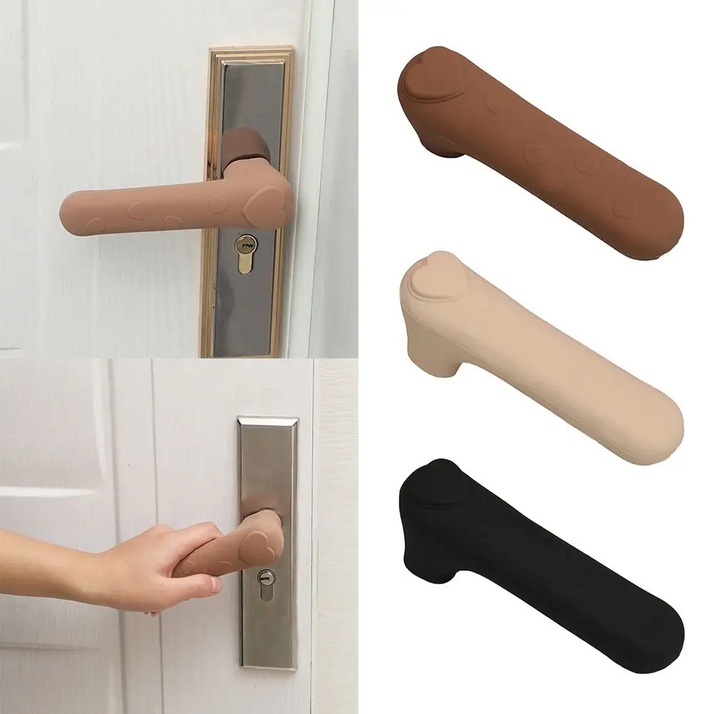 Portable Silicone Door Handle Cover Anti Collision Anti-Static Door Knob Cover Silent Anti-Slip Doorknob Sleeve Home