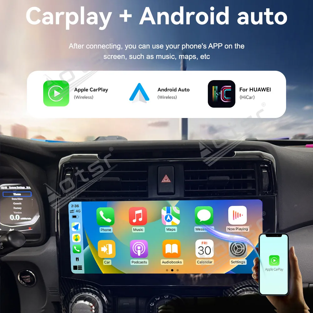 12.3'' Android 13 For Toyota 4RUNNER 2010-2022 Car GPS Navigation CarPlay HD Touch Screen Head Unit Multimedia Player Radio Auto