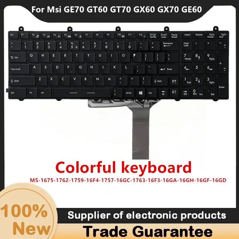 Imagem -02 - Teclado Colorido para Msi Ge70 Gt60 Gt70 Gx60 Gx70 Gx70 Ge60 Gan Novo