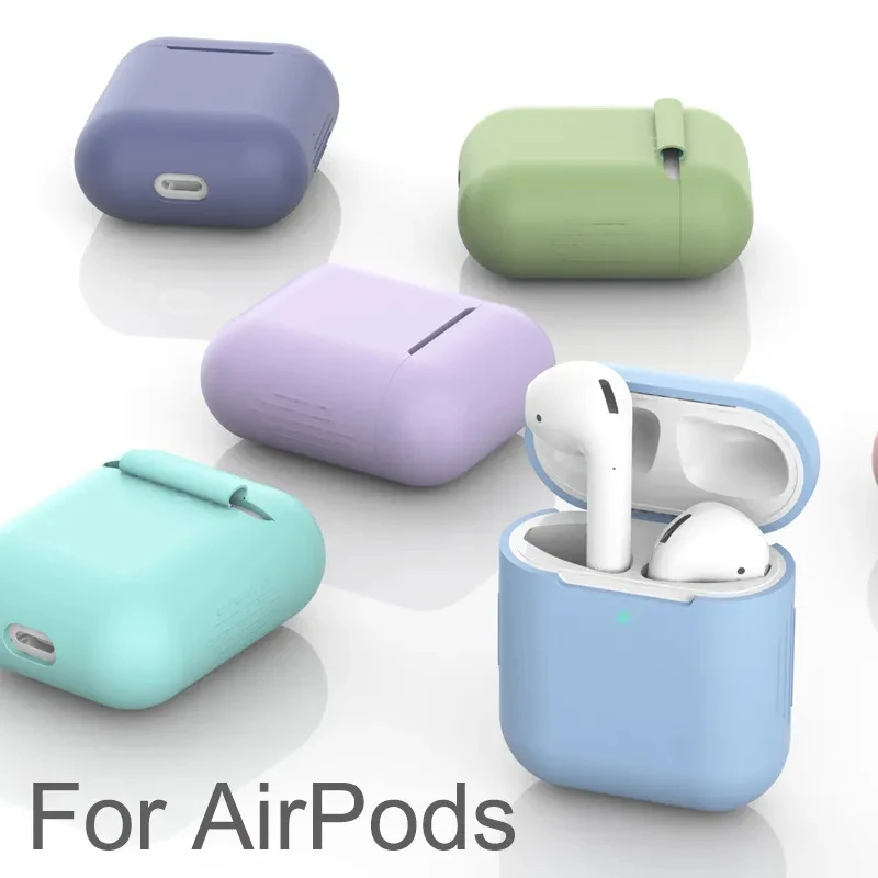 17 color Soft Silicone Protective Case For Airpods 1st 2nd generation Case Air Pods Case Headphones Sleeve for AirPods 1 2 Cover