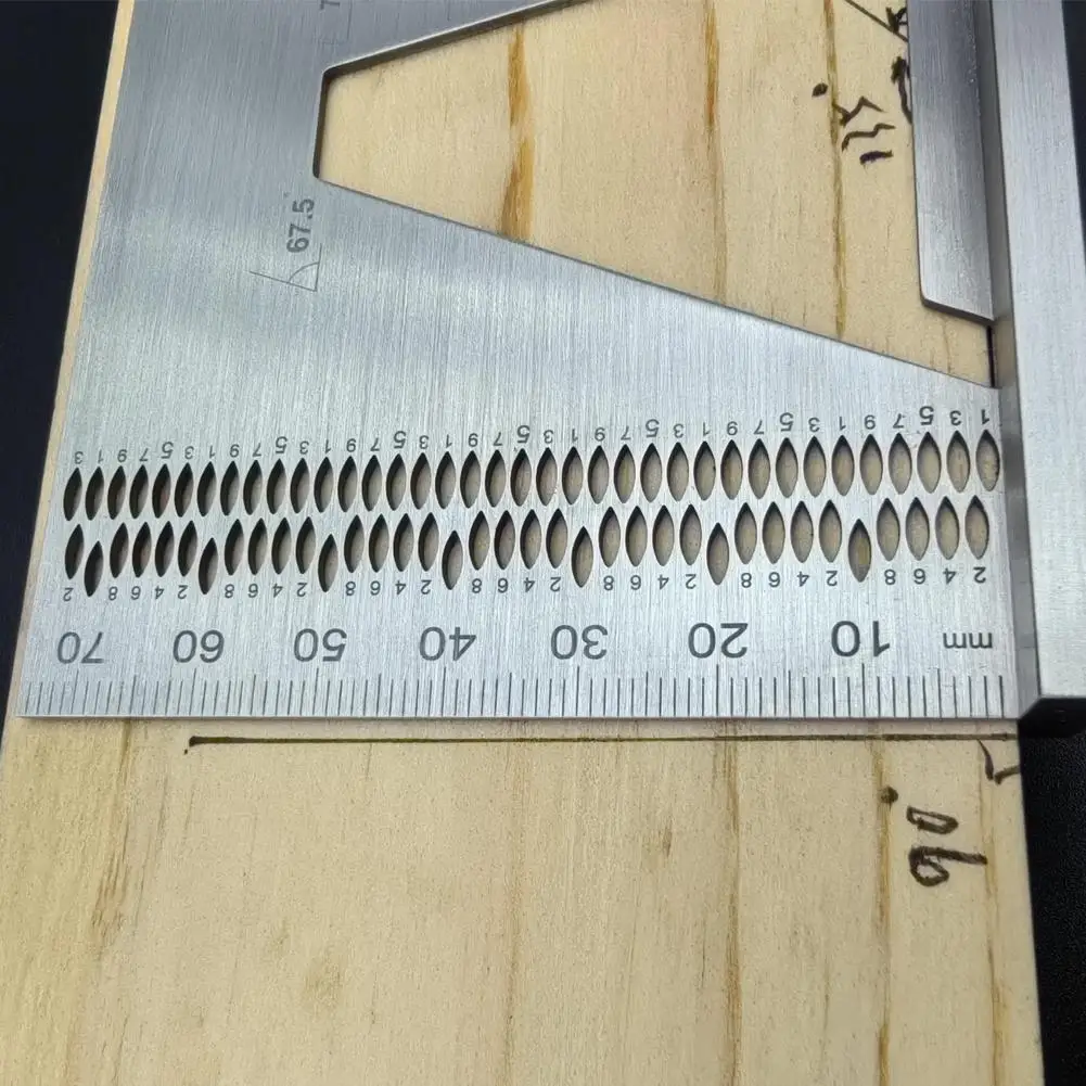 Stainless Steel Woodworking Saddle Layout Square Gauge 3D Mitre Angle Measuring Template Tool Carpenter Layout Ruler - Metric ﻿