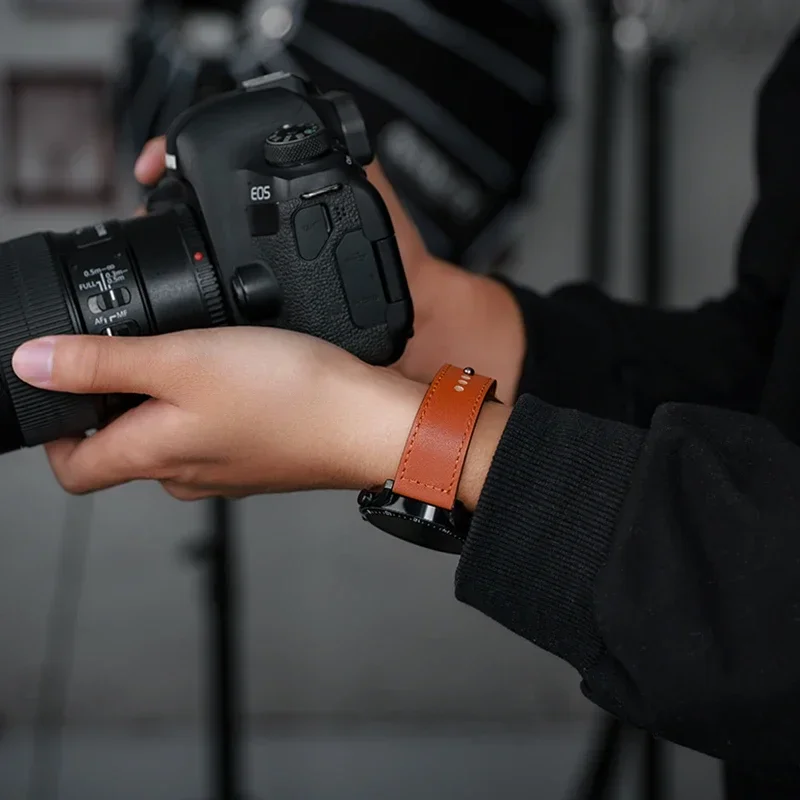 Pulseira de couro para Xiaomi Watch S1, Smartwatch Band Bracelet, Substituir Cinto, Acessórios Active Strap, 20mm, 22mm