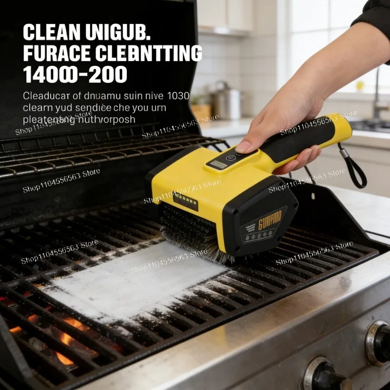 Electric BBQ Brush Household Kitchen Multifunctional Brush Head Wireless Cleaner Outdoor Compact Portable