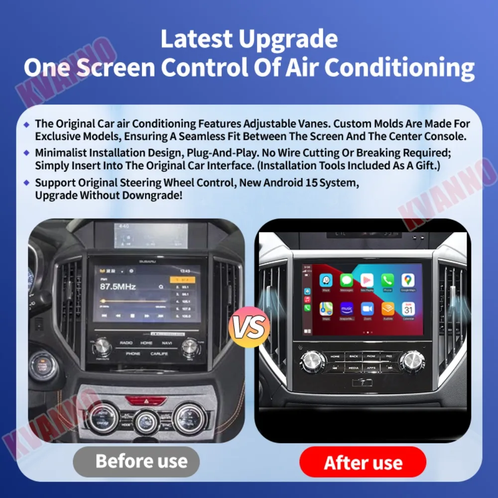 Android 15 Car Central control screen radio For Subaru Impreza Forester XV 2019 2020 2021 2022 2023 2024 8Core Wireless CarPlay