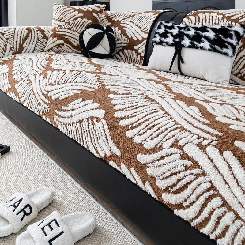 

2025 Новый чехол для дивана, ткань, осень и зима, толстый чехол для диванной подушки, теплый, нескользящий, приятный для кожи, удобный и износостойкий