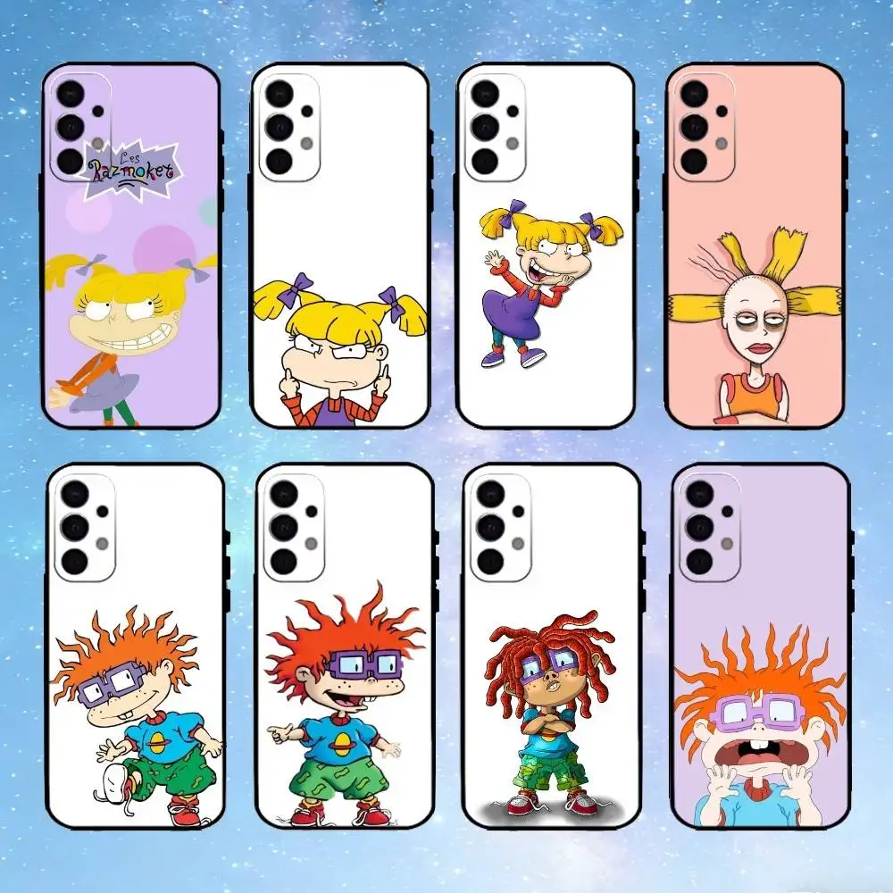 

R-Rugrat C-Chuckie A-Angelica Phone Case For Samsung S25,S24,S23,S22,S21,S20,Ultra,Plus,FE Black Soft Cover