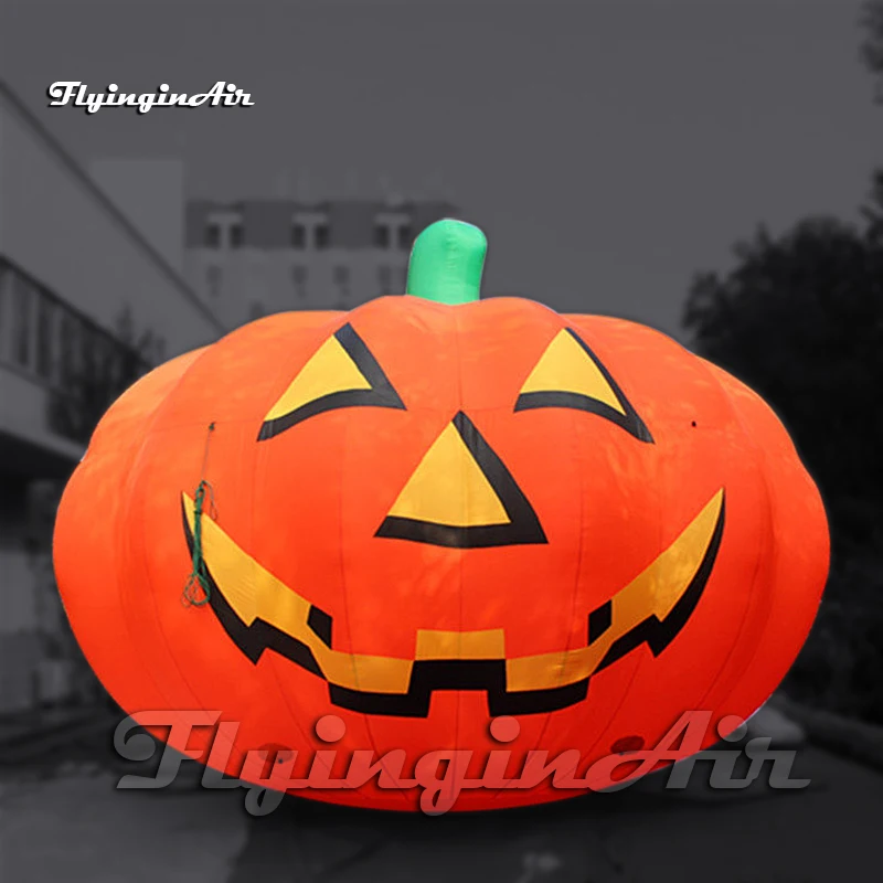 5m Orange Huge Halloween Inflatable Pumpkin Scary Air Blow Up Smiling Jack-O-Lantern For Outdoor Decoration