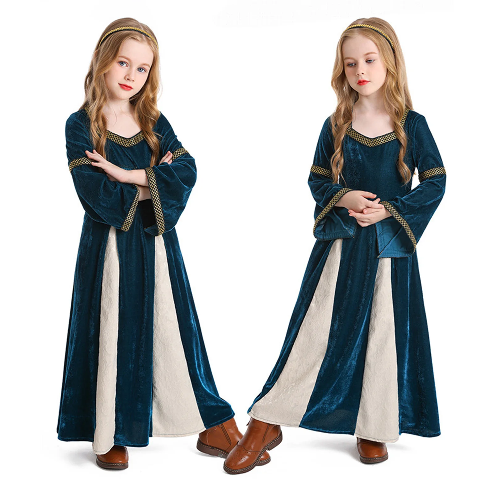 中世のドレス レトロ コート ボール ベル スリーブ 女の子用 ハロウィン クリスマス パーティー