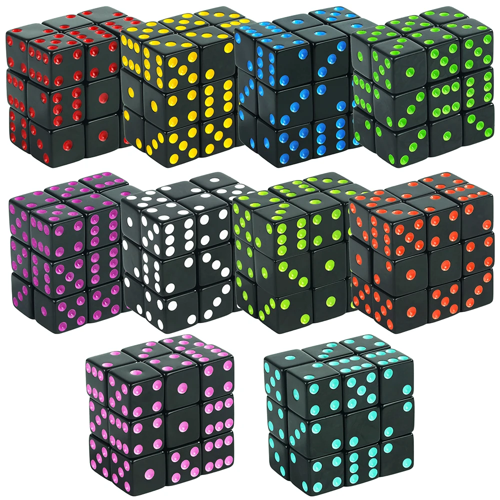 

10pcs D6 Dice 16mm Square Corner Dice for Cards Game Tabletop Game