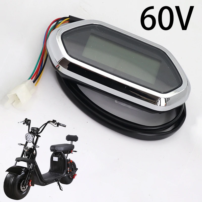 60v Meter Electroplating LED LCD Instrument Parts for Citycoco Electric Scooter/motorcycle Modified Accessories