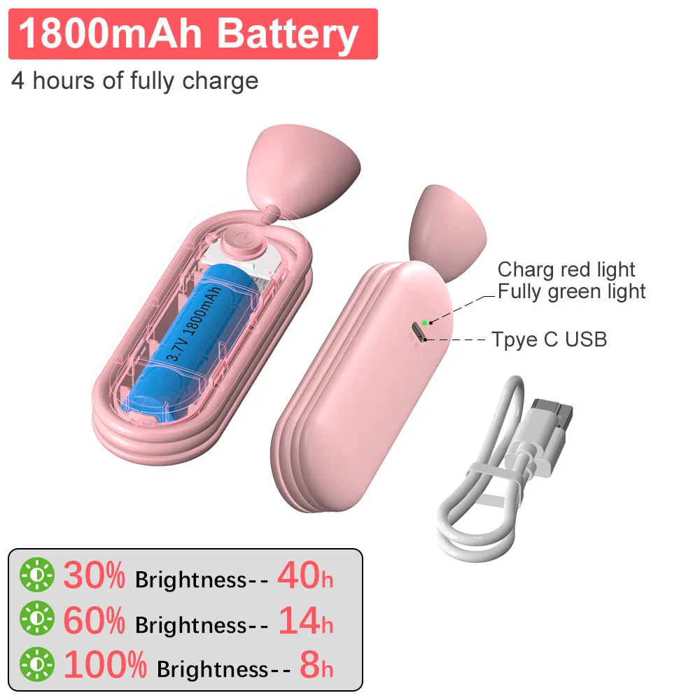 Folding Neck Reading Light LED Eye Protection Book Lamps Bendable Long Lasting Portable Rechargeable Novelty Flexible Flashlight