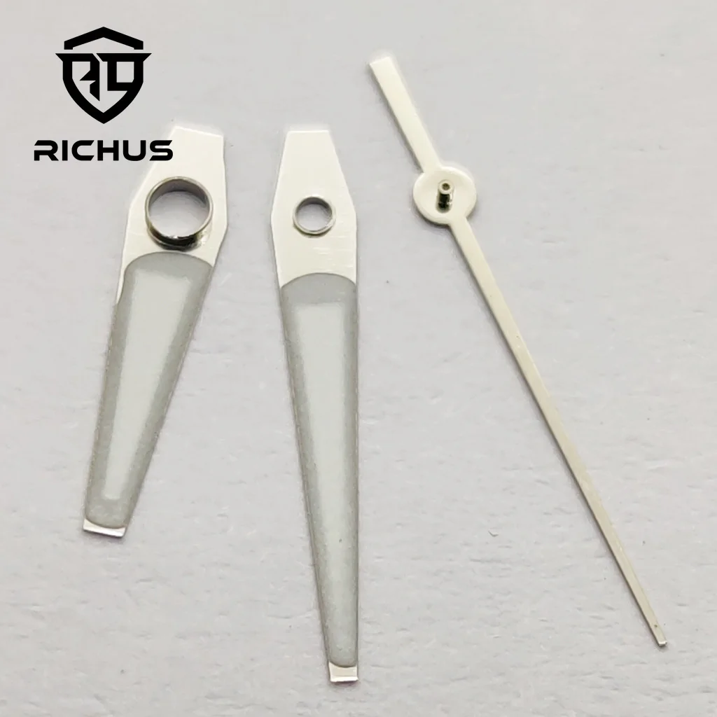 RICHUS NH35 Watch Hands Silver Watch Hands Green Luminous Fit NH34 NH35 NH36 ETA2824 2836 Miyota8215-DG Movement Accessories view 4