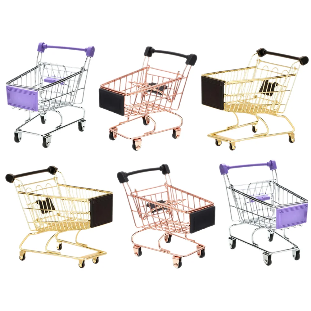 Mini Shopping Cart Push Toys for Toddlers 1-3 Grocery Kids Ages 2-4 Makeup Sponge Holder Carts