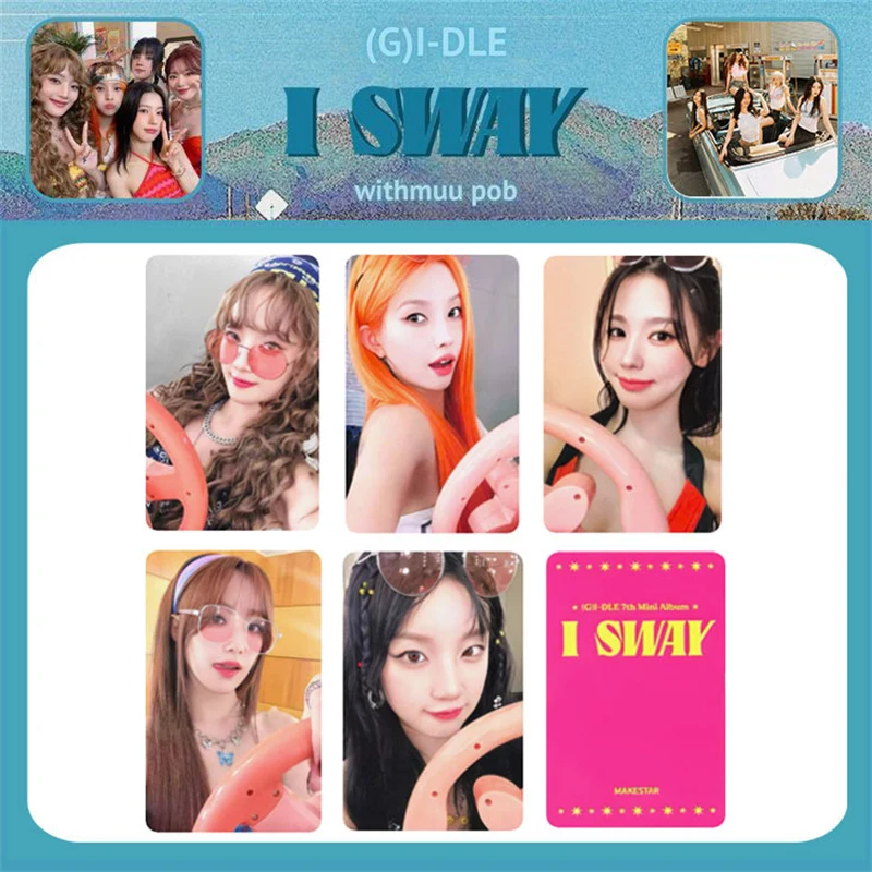 5pcs/set KPOP (G)I-DLE Album I SWAY LOMO Card Homemade Collectible Card YUQI WITHMUU Postcard Greeting Card Gidle Photo Card