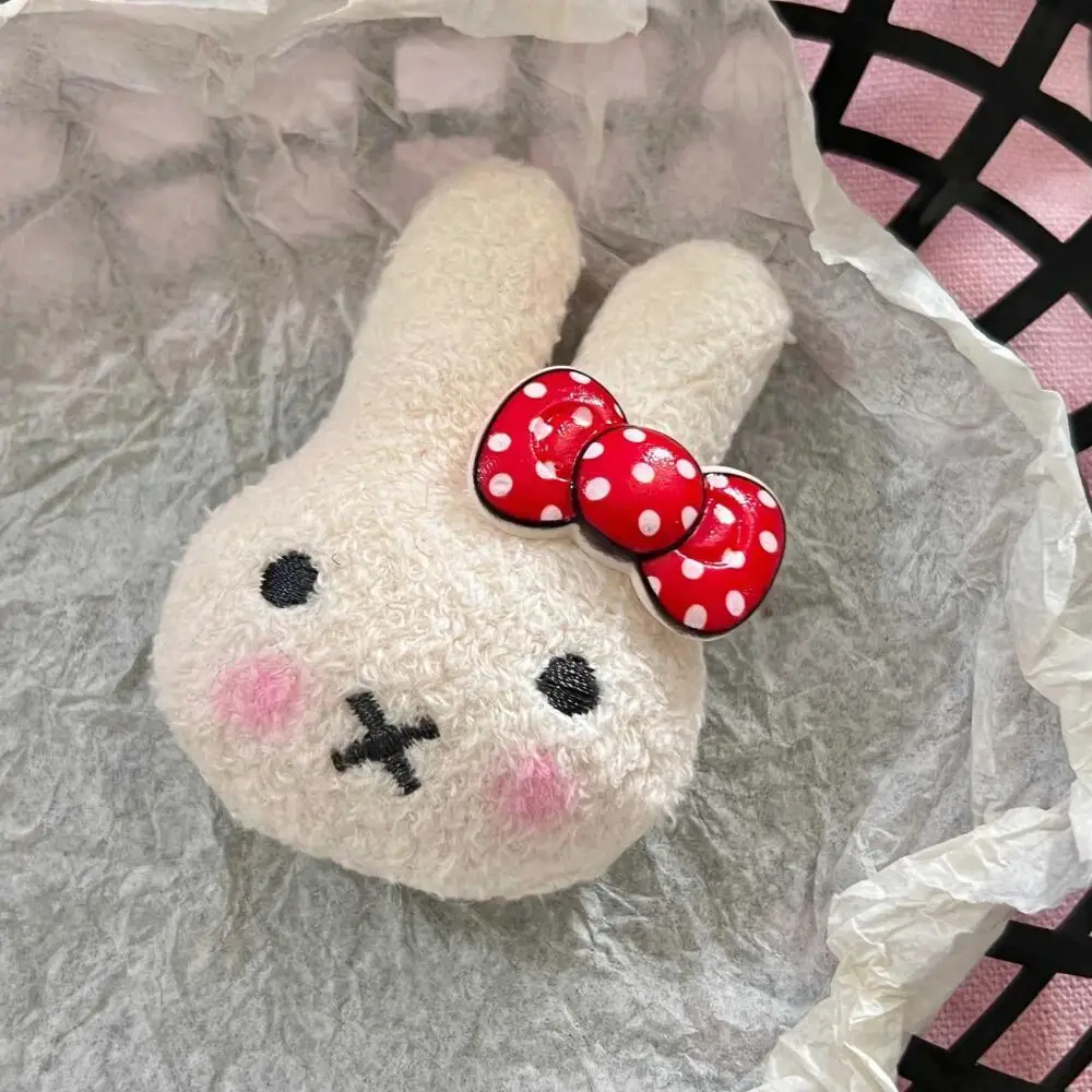 Miffy coelho retro bolinhas arco blush alto nível de aparência saco de pelúcia pingente grampo de cabelo broche bonito estudante saco pingente