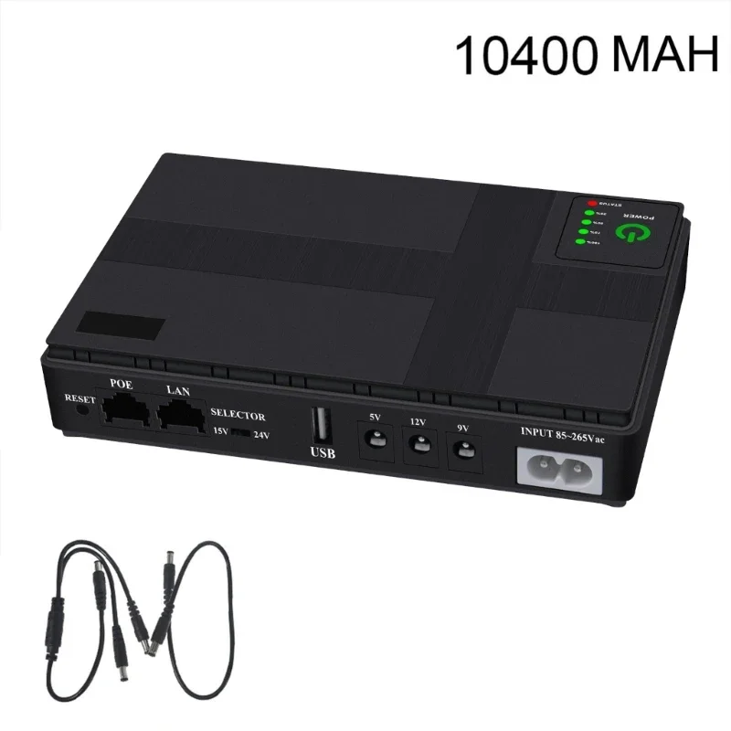 Universal 10400mAh USB 5V 9V 12V 2A Uninterruptible Power Supply UPS Battery Backup for WiFi Router Webcam Camera