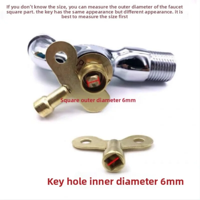 2/4/10pcs Plumbing Hole Faucet Key Radiator Water Valve Tap 6mm Square Socket Special Lock Wrench Iron For Air Valve Plumbing