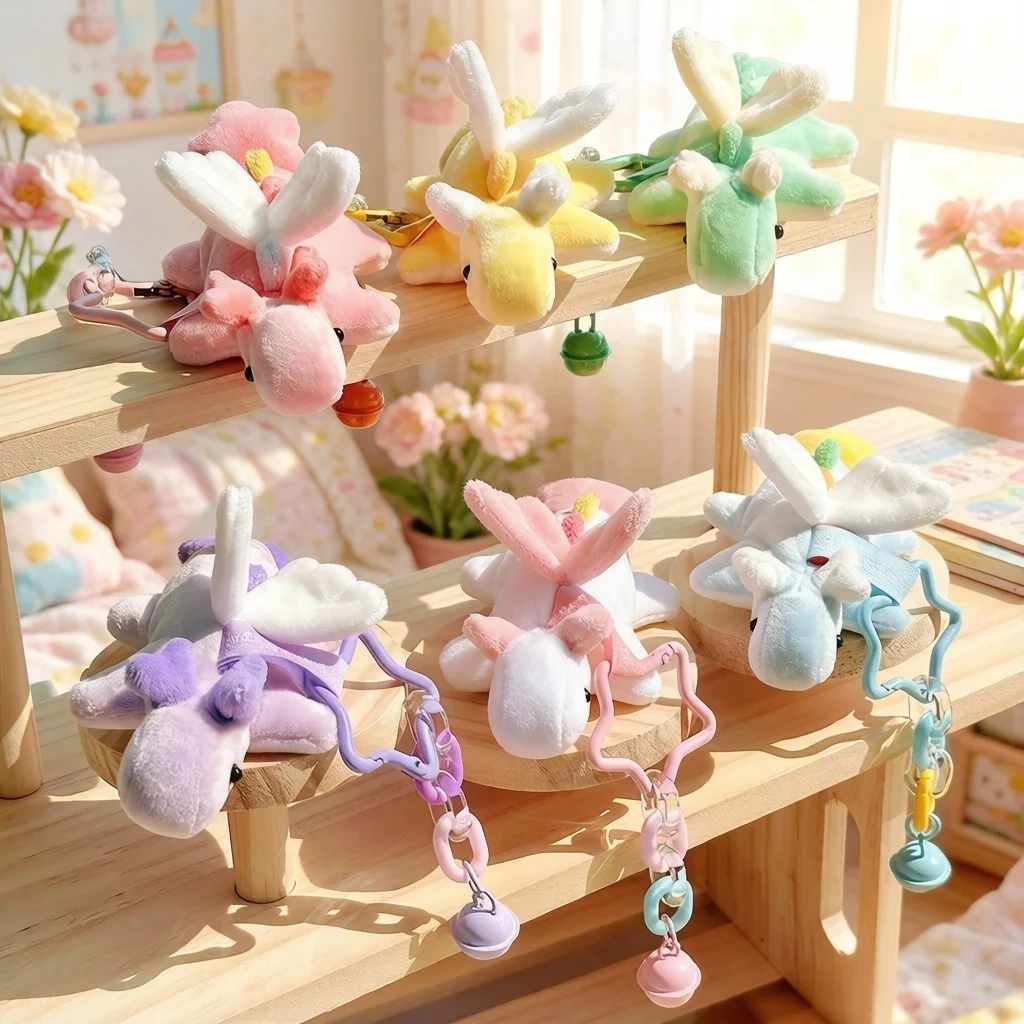 Cute Flying Dragon Plush Hanging Toys Small Pendant Multicolor Dinosaur Soft Stuffed Dolls Key Chain Decorative Hanging Ornament view 2