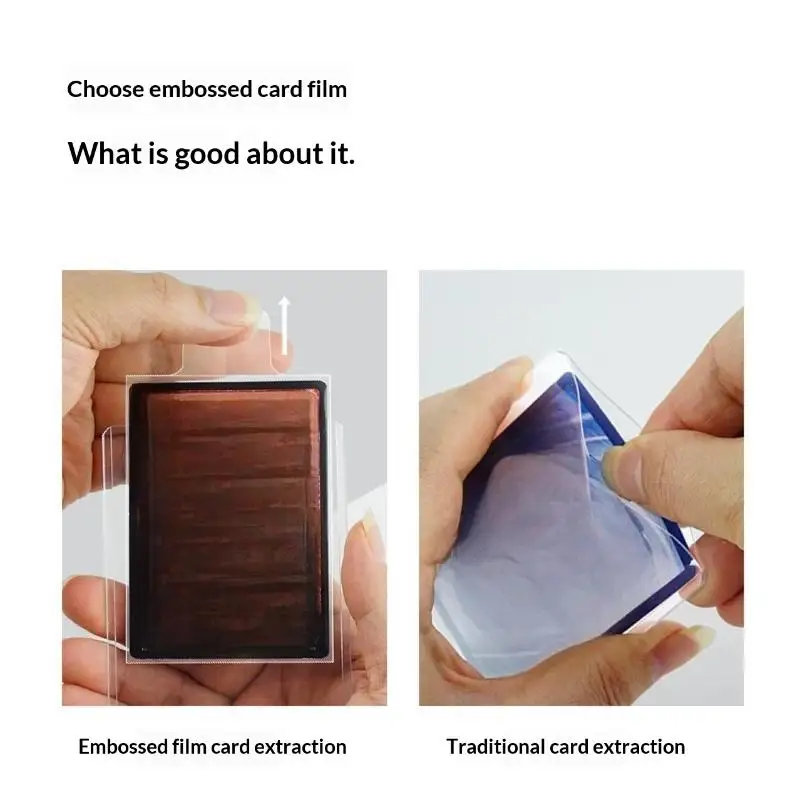 100Pcs Pull Tab Transparent Card Sleeves Raised Smooth Clear Protectors for Sports Trading Collection