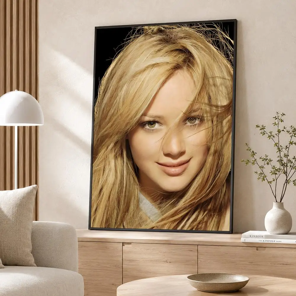 Actress H-Hilary D-Duff Poster Poster Wall Sticker Waterproof Self Adhesive HD Art  Bedroom Bar Decor