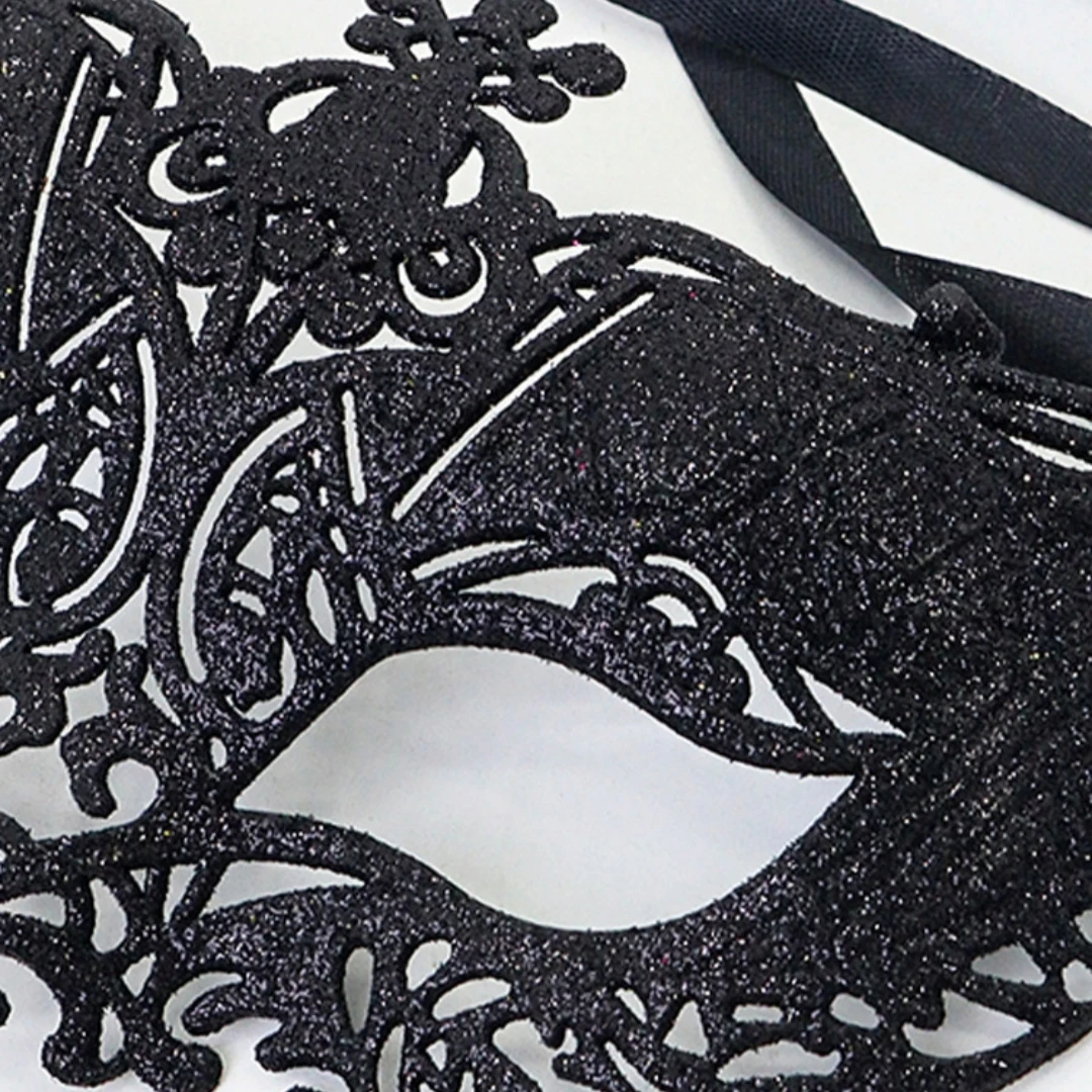 Maschera glitterata di Venezia Maschera mezza faccia accattivante Maschera di San Valentino Maschere scintillanti per coppie per balli in maschera Carnevale