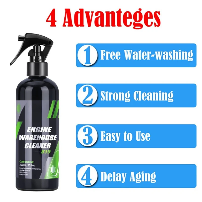 Engine Bay Cleaner Engine Shine Protector Detailer Decontamination Deep Degreasing Compartment Heavy Oil Dust Car Cleaning Tool