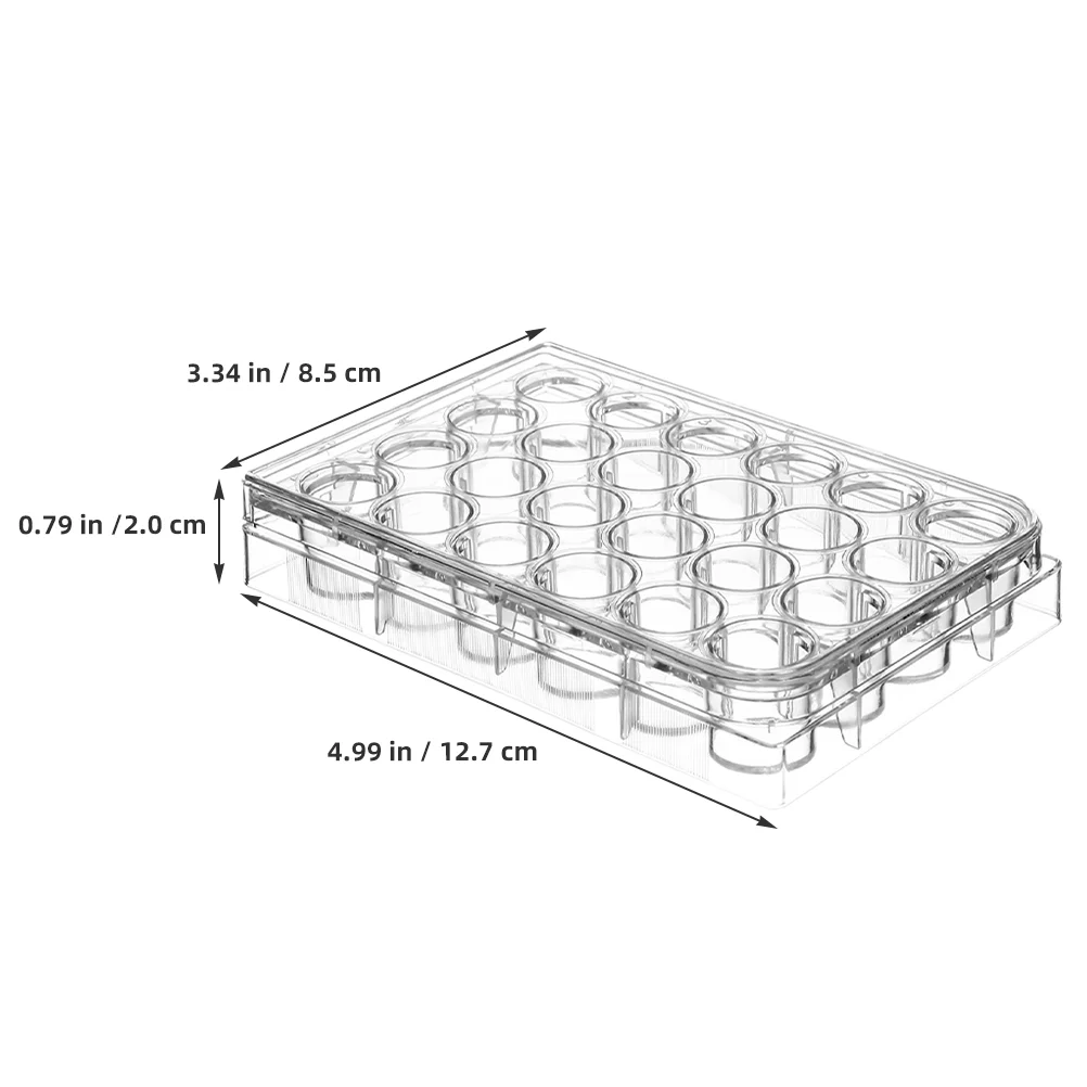 2 Pcs Microplate Laboratory Culture Tray for Cell Flat Tissue Equipment Polystyrene with Lid