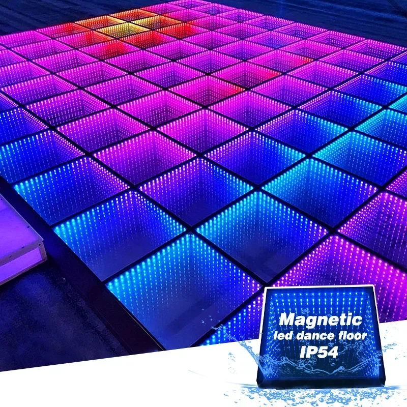 

Magnetic Portable Dance Floor 3D Infinite Party Stage Led Dance Floor Light Wedding Led Floor To Dance