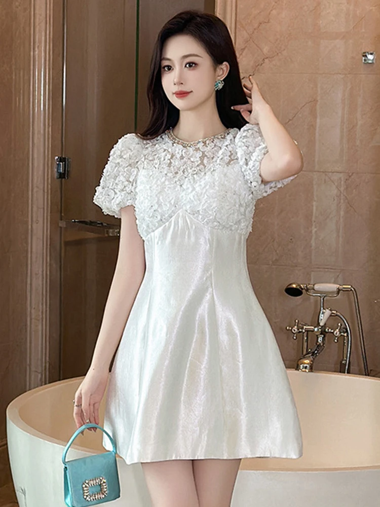 Exquisite Verlobung Prinzessin Abendkleid Frauen Kleidung süße Glitzer Pailletten Diamanten kurzes Kleid Party Geburtstag Vestido Fiesta