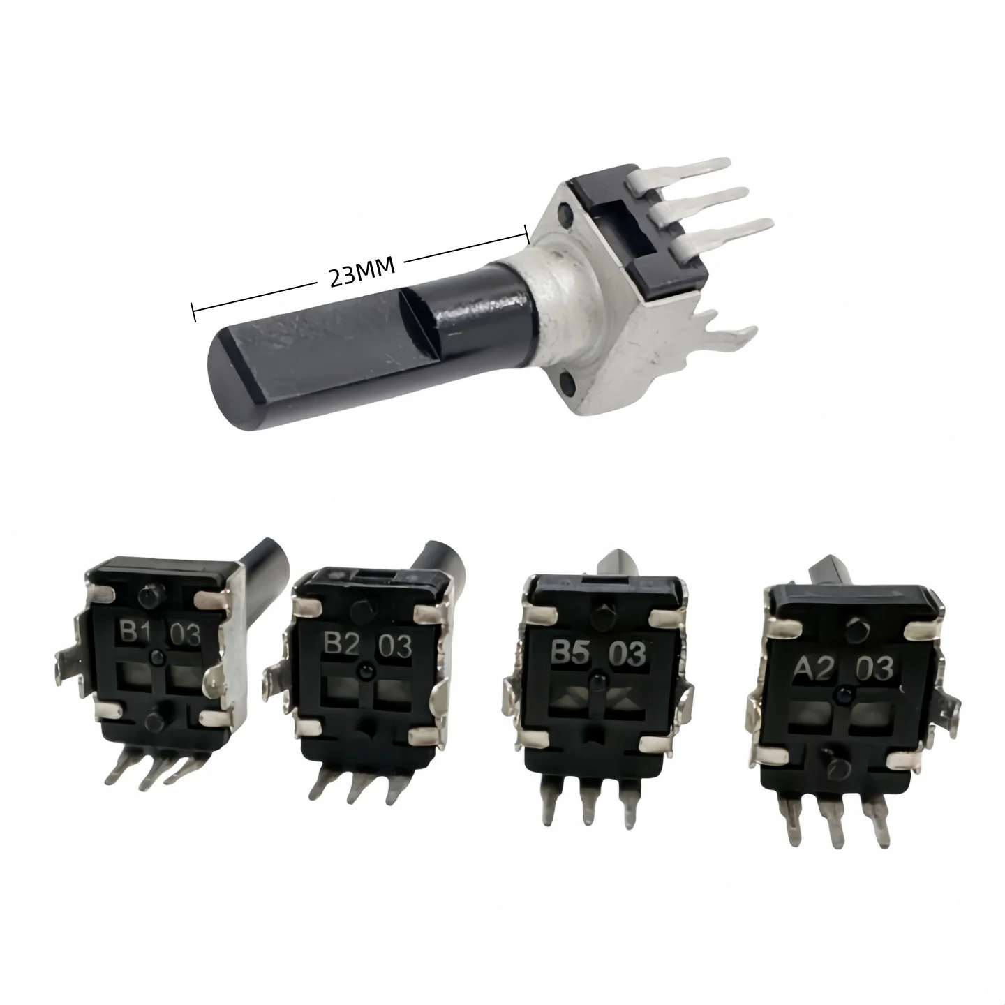 10 Peças Potenciômetro Vertical Simples Tipo RV09 R0902N com Clique Central A203 B103 B203 B503 A20K B10K B20K B50K 3 Pinos Eixo D 23MM