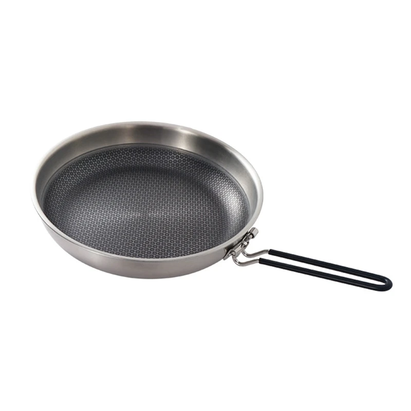 

1 PCS Outdoor Stainless Steel Honeycomb Shading Non-Stick Pan Camping BBQ Frying Pan Induction Cooker Gas Stove Folding Wok