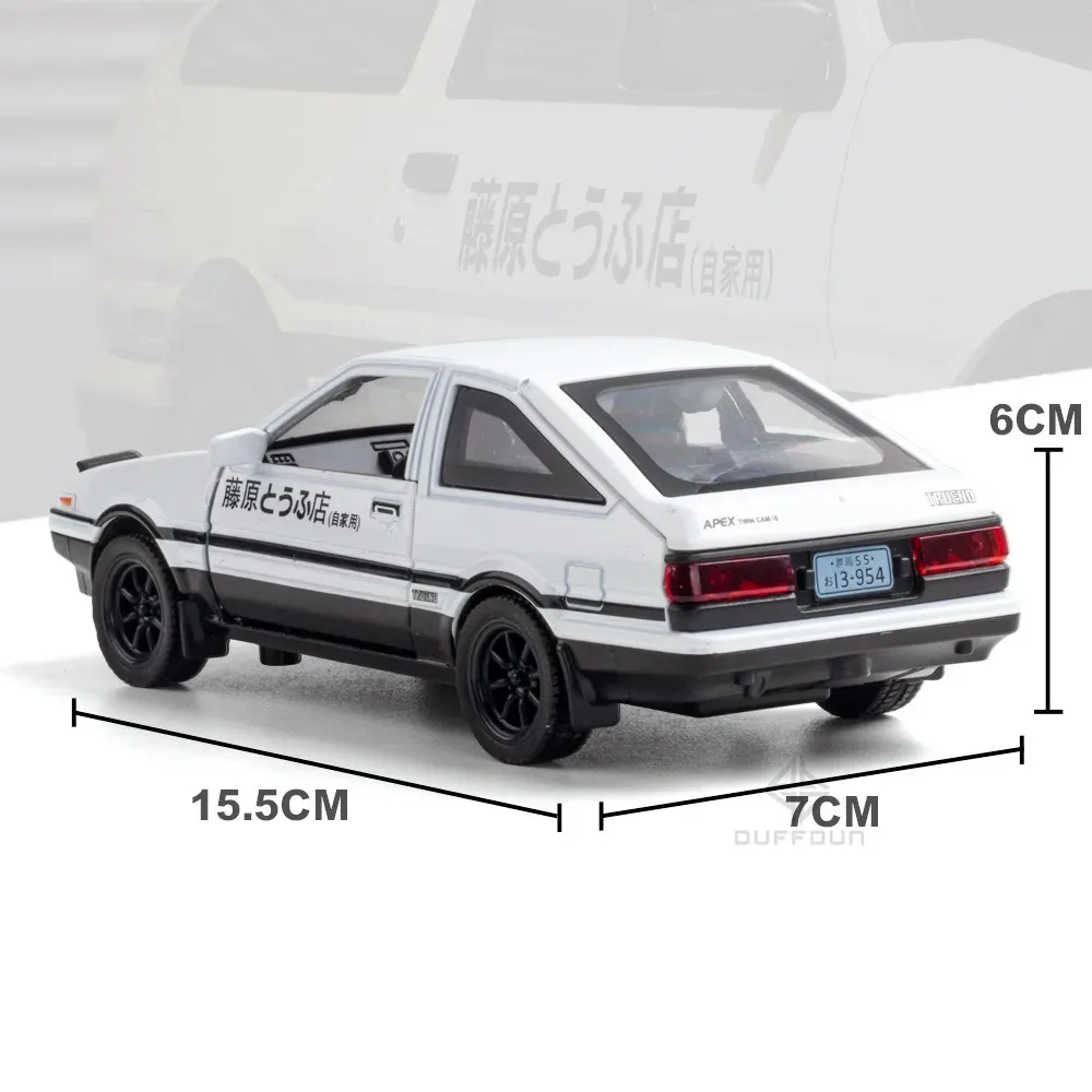 Alloy Diecast Scale Car Model of Initial D AE86, 1/32, Lights & Sounds, Pull Back Toys image 6