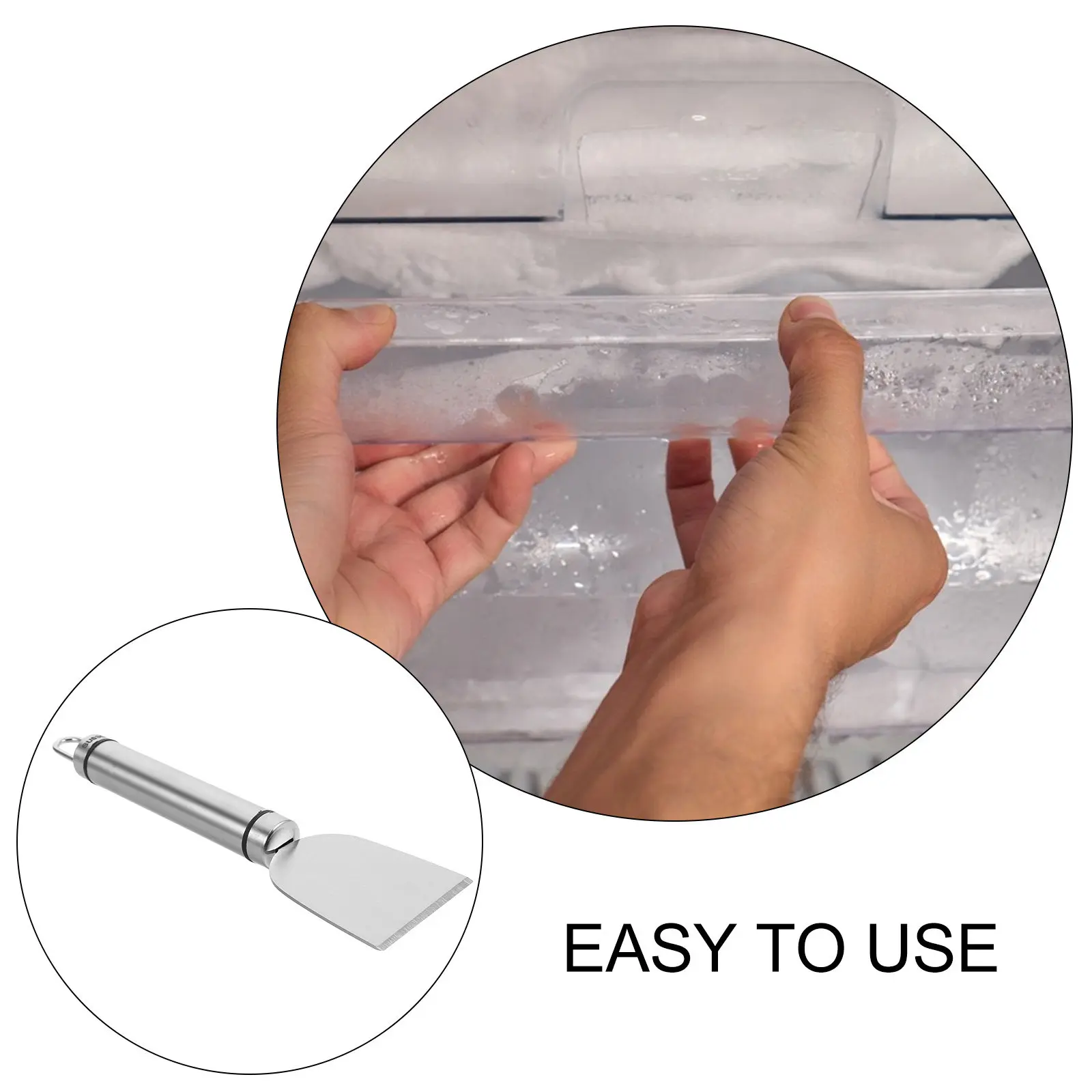 2Pcs Sharp Edge Stainless Steel Ice Scraper for Refrigerator Freezer Defrosting Grout Scraper Glass Cooktop Adhesive Residue