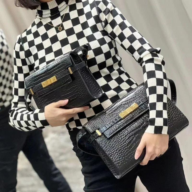 Luxury Brand Designer Handbags Top Quality Genuine Leather Women Commuter Bags Fashion Black Brown Shoulder Crossbody Bag Female