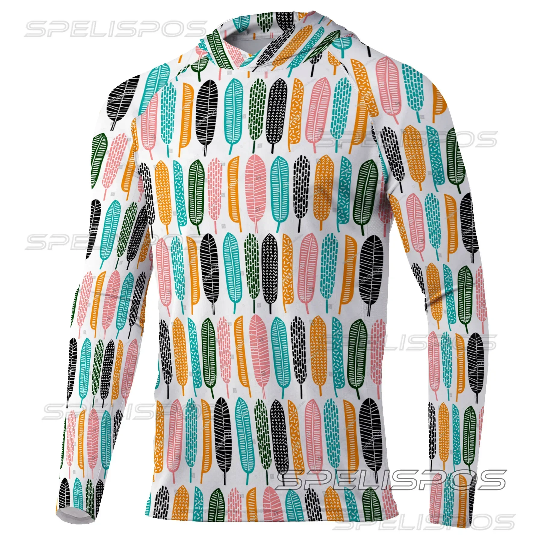 

Long Sleeve Hooded Top Fishing Performance Shirts Men UV Protection Breathable Angling Wear Thin Anti-mosquito Clothes