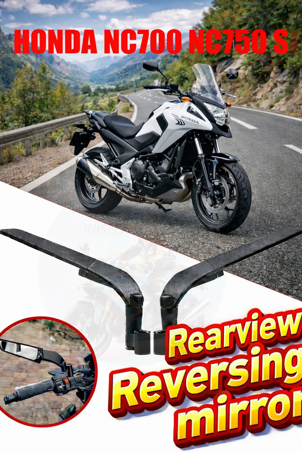 

For HONDA NC700 NC750 S / X NC750S NC750X NC700S NC700X NC 750 700 Motorcycle CNC rearview mirror fixed wing
