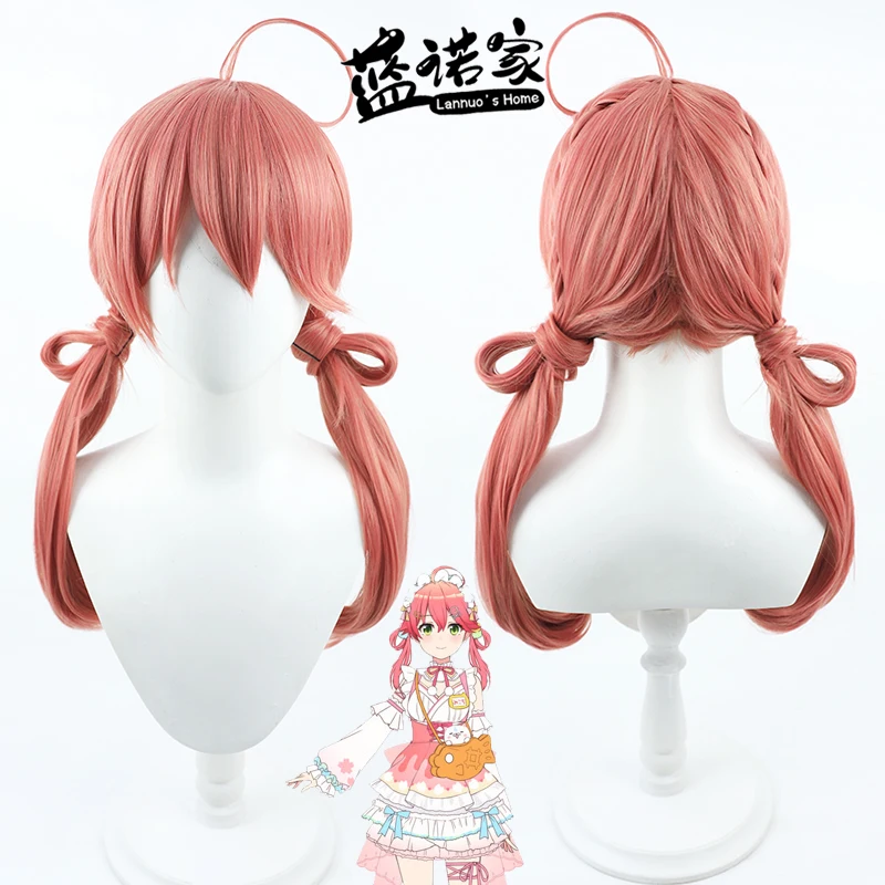 Virtual YouTube Vtuber Oozora Subaru Cosplay Wig Halloween Carnival Party Props Synthetic Hair Heat Resistant Fiber + Wig Cap