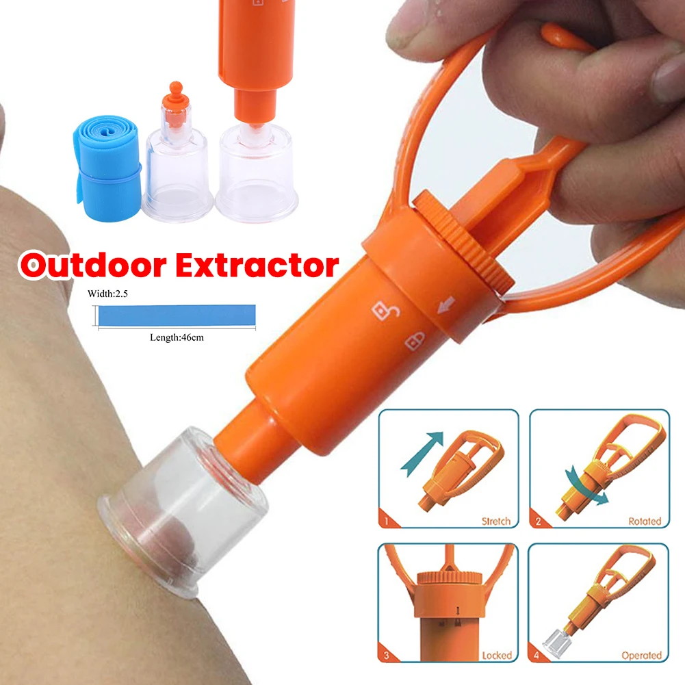 Outdoor Survivor Venom Extractor Kit Safe First Aid Kit Safety Venom Protector Snake Bees Bite Extractor Outdoor Rescue Tool