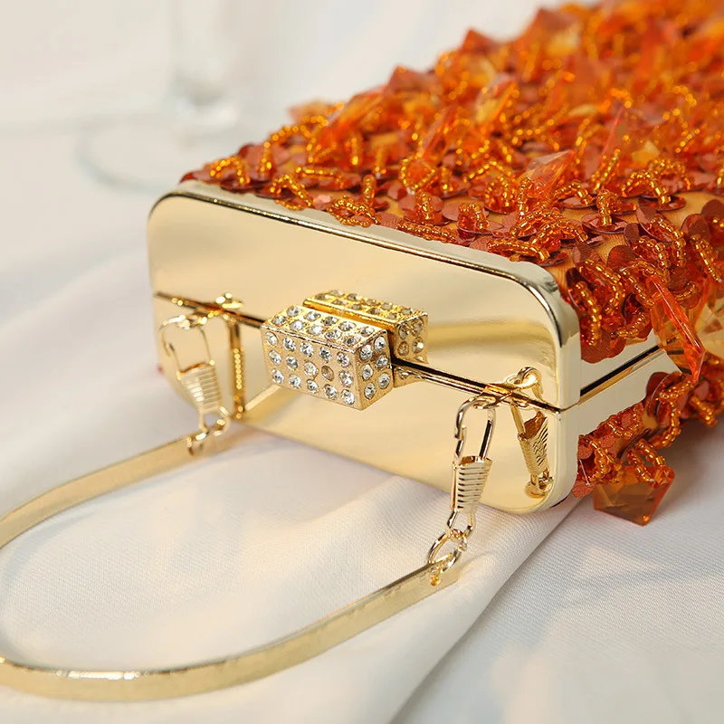 XMESSUN New Diamonds Beaded Evening Bags for Women 2026 Fashion Luxury Lady Chain Shoulder Crossbody Wedding Party Purse Bags view 4
