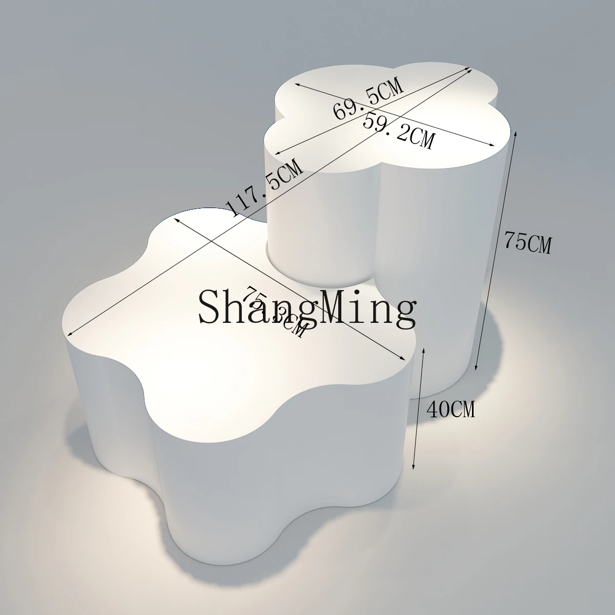 

CL clothing store display high and low running water display table with women's clothing props display cabinet in the middle