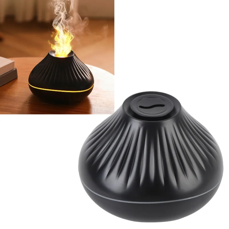 

Увлажнитель с диффузором пламени, резервуар для воды 160 мл, 7 цветов пламени, USB-диффузор с эфирным маслом, увлажнитель с хрустальным шаром, белый/черный