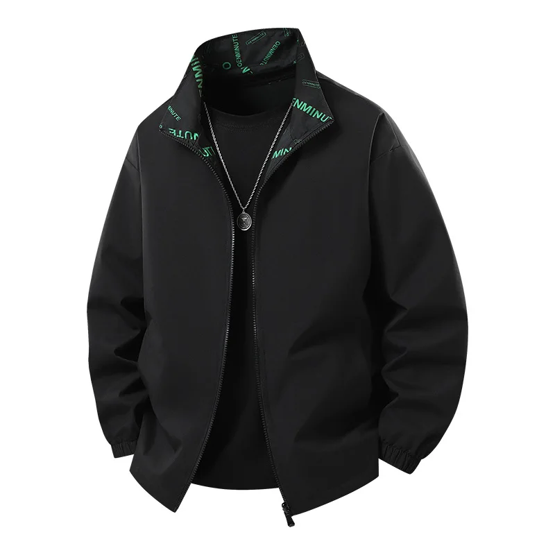 

New men's jackets for autumn and winter loose and casual Double-sided stand-up collar jackets and couple tops trendy men's wear