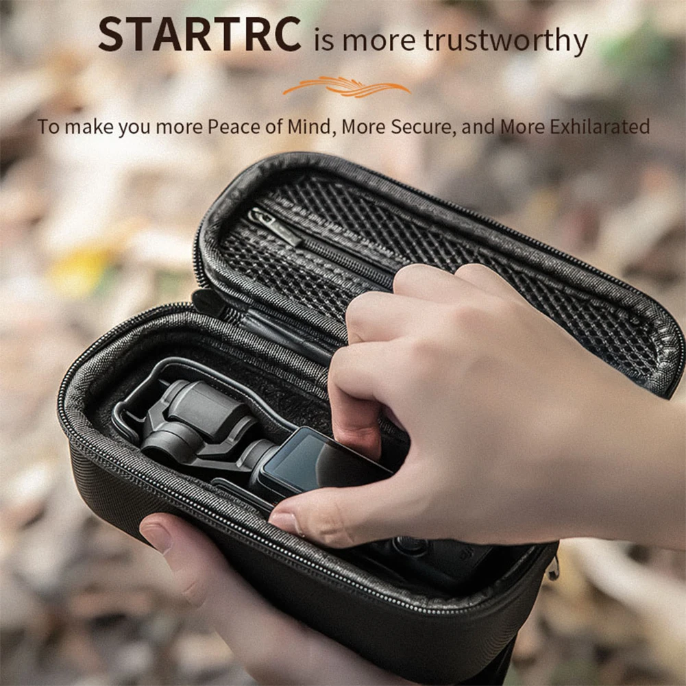 PU Leather Portable Storage Case With Carabiner & Wrist Strap Hard Carrying Case for DJI Osmo Pocket 3 Accessories