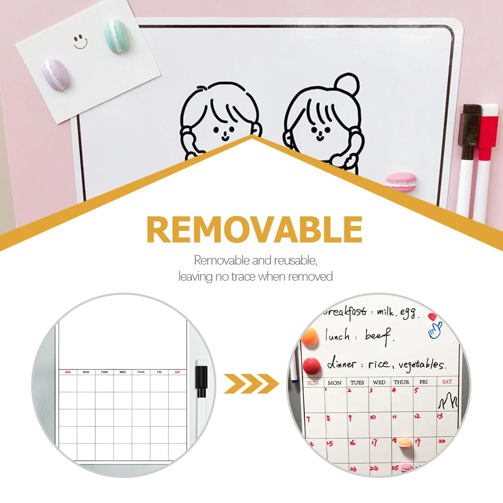 2 مجموعات المطبخ التخطيط المغناطيسي السبورة الثلاجة تذكير رسالة مجلس مذكرة قائمة التقويم الجاف محو الجدول الزمني المنظم