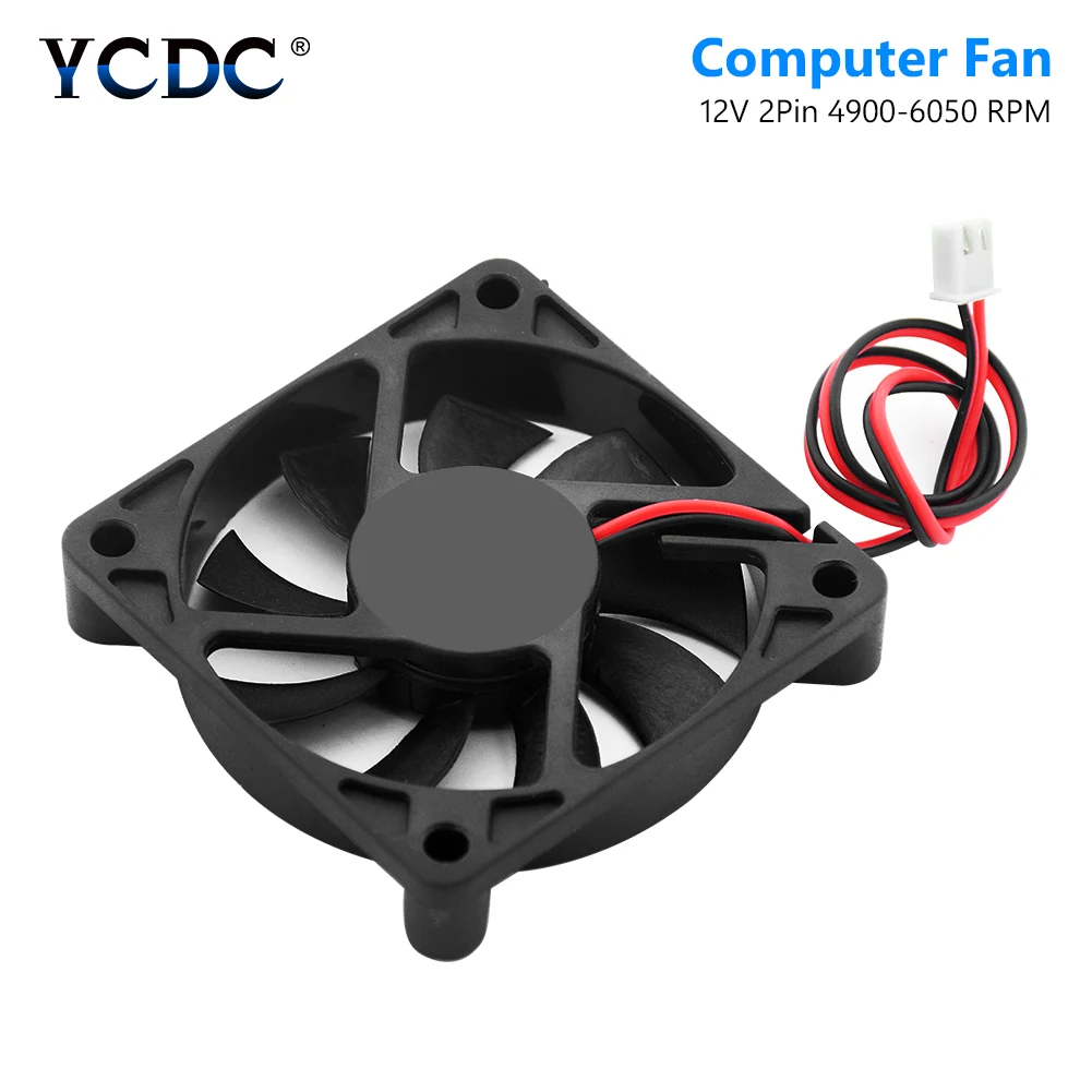 4pcs 12v 2pins 60mm 6010 DC Fan 60x60x10mm 6cm Cooling Cooler Fan Computer PC CPU Case Cooling Ball Bearing Fan