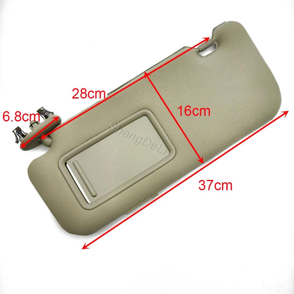 Car Interior Sun Visor With Mirror Beige Sun Shade Left Driver Side Compatible For Toyota Auris Corolla 2008 - 2013