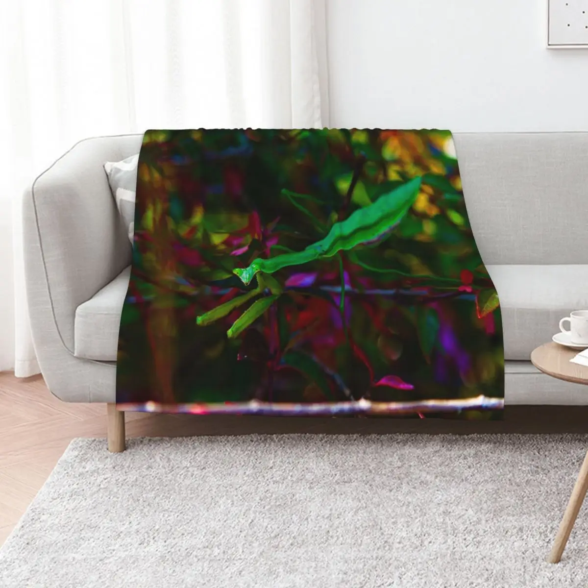 Praying Mantis Throw Blanket Plaid Thins Thin Blankets For Bed funny gift Warm Blankets