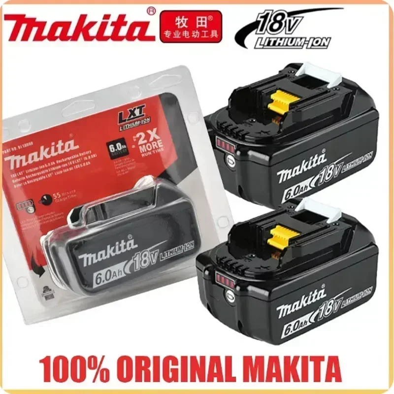 

Аккумулятор Makita 6,0 Ач, аккумулятор для электроинструмента, 18 В BL1830 BL1850 BL1840 BL1860 BL1815, светодиодный литий-ионный сменный аккумулятор